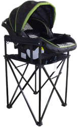 The Hollett Travel Dual-Mate™ highchair is the only portable highchair that holds a toddler and easily converts into an infant carrier stand.
